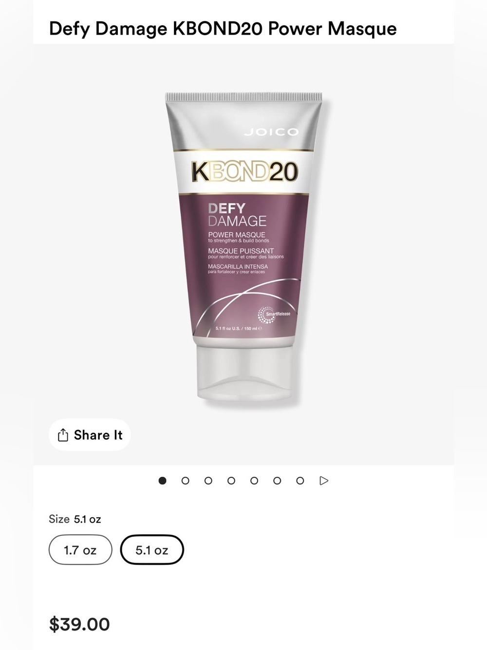 Joico Defy Damage K-Bond20 power mask